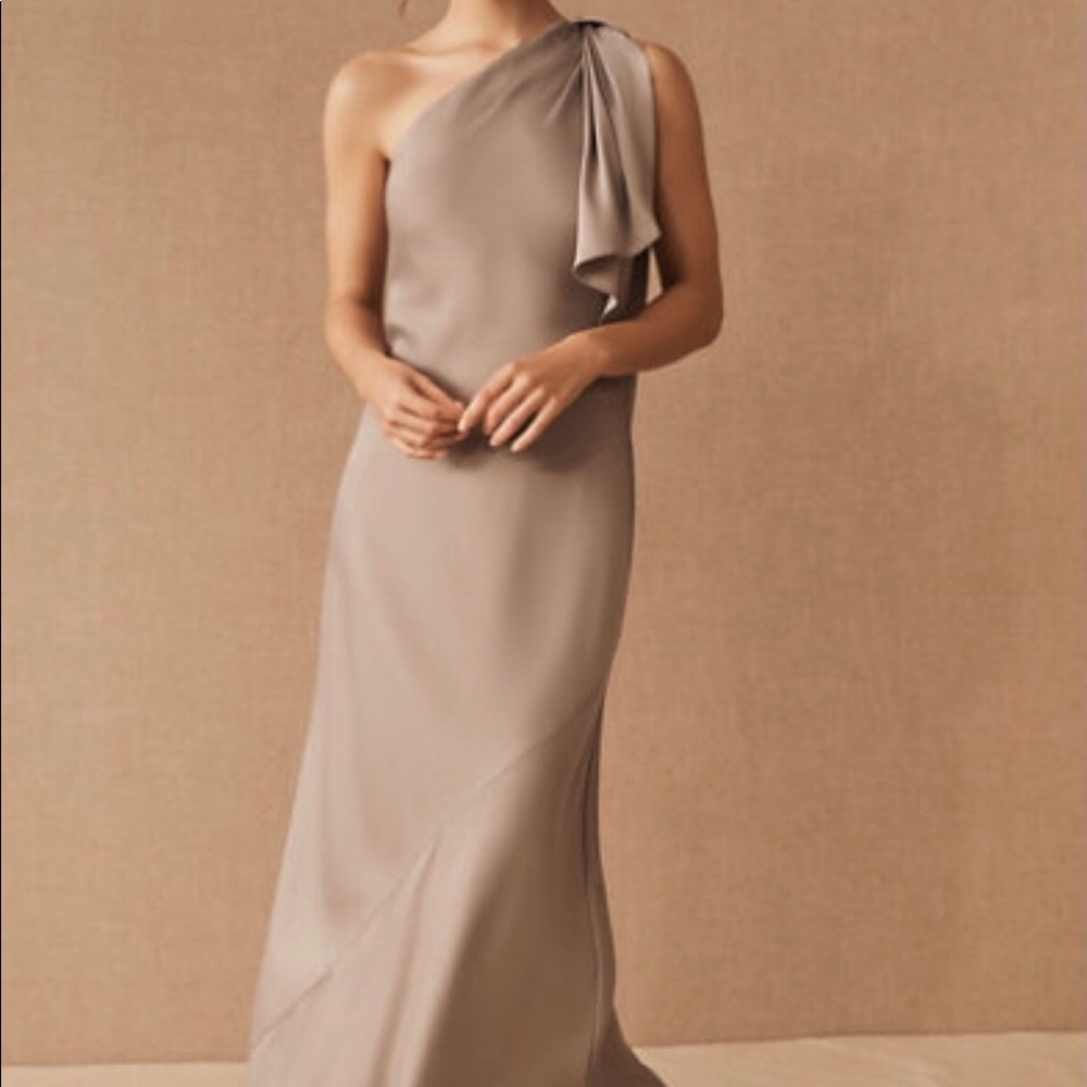 BHLDN Montague One-Shoulder Satin Bridesmaid Dress